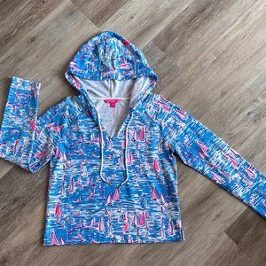 Lilly Pulitzer Long Sleeve Hoodie in Zanzibar Blue